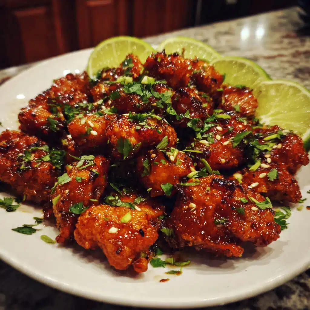 Sweet and Spicy Thai Chicken – tender chicken pieces coated in an irresistible sticky glaze with the perfect balance of honey sweetness, tangy lime, and sriracha heat. Ready in 25 minutes!