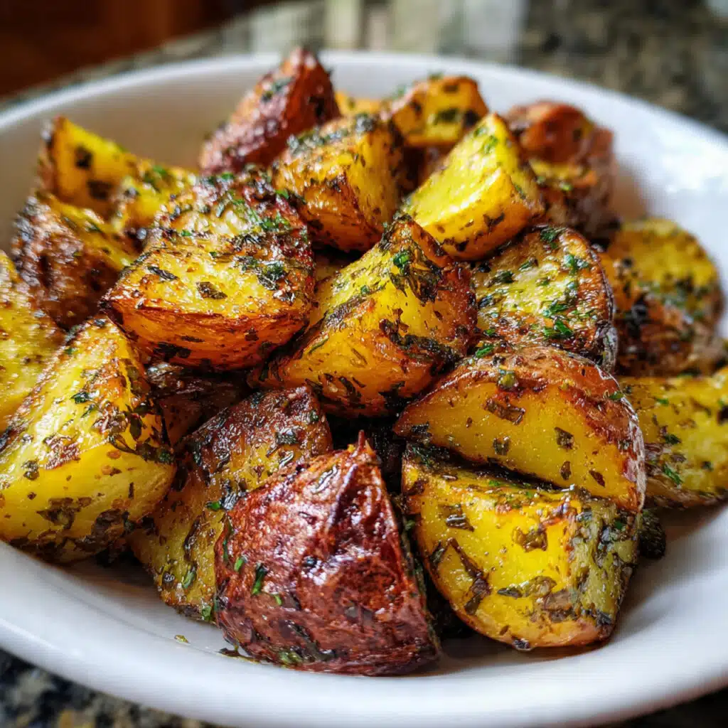 Oven Roasted Potatoes with golden edges and fluffy centers—the ultimate comfort food side dish that pairs with everything!