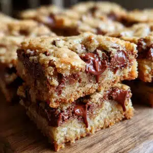 Easy Chocolate Chip Cookie Bars – thick, chewy, and loaded with chocolate! All the flavor of homemade cookies with half the effort. Perfect for bake sales, potlucks, or satisfying that dessert