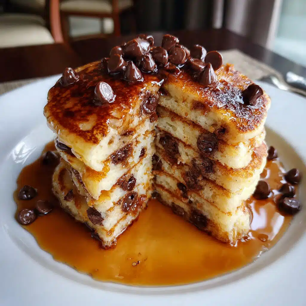 Fluffy homemade chocolate chip pancakes – the perfect weekend breakfast treat that's ready in just 20 minutes
