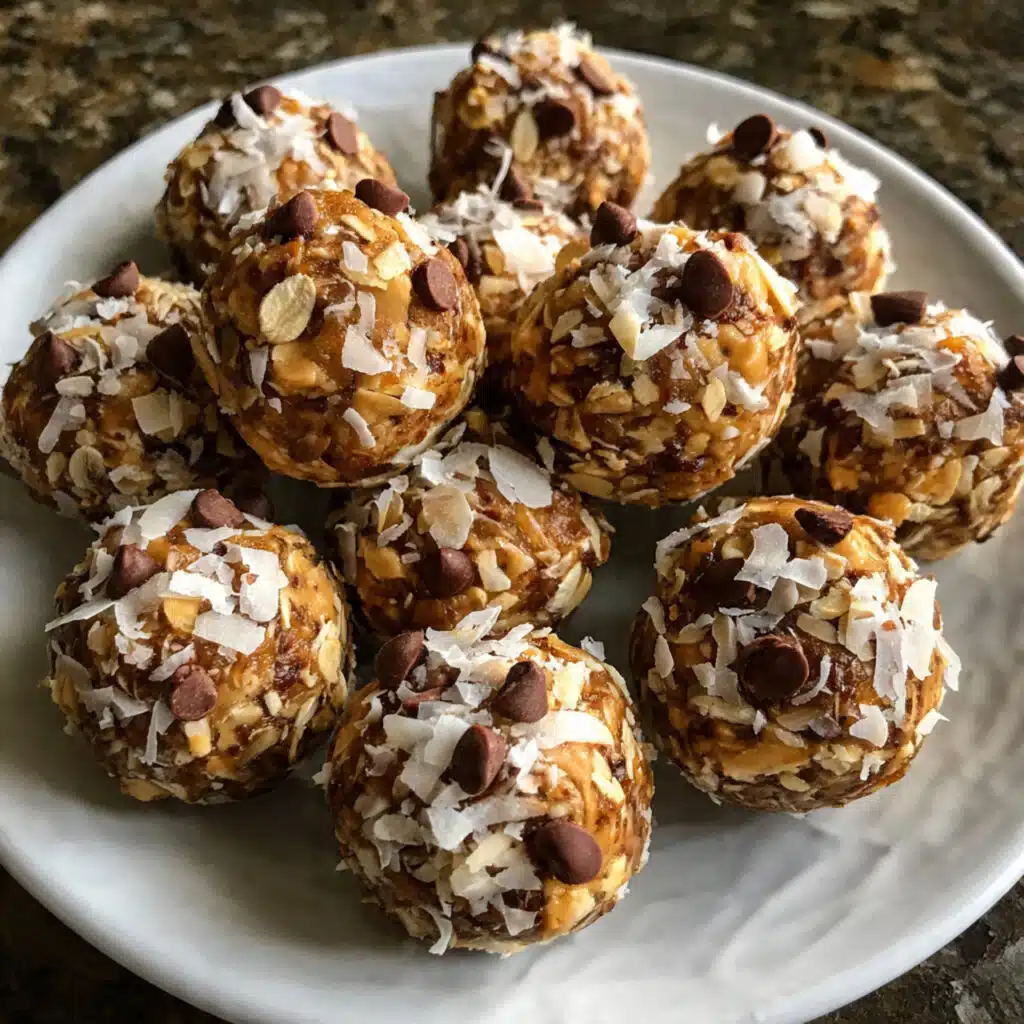 Easy no bake energy bites packed with oats, peanut butter, honey, and chocolate chips