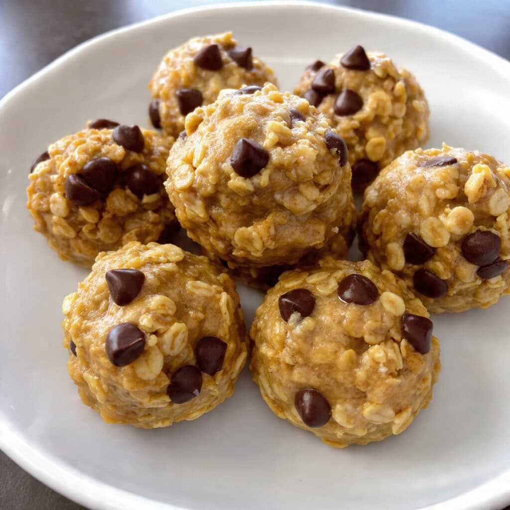 Easy No Bake Protein Balls with peanut butter, oats, and chocolate chips—ready in 10 minutes!