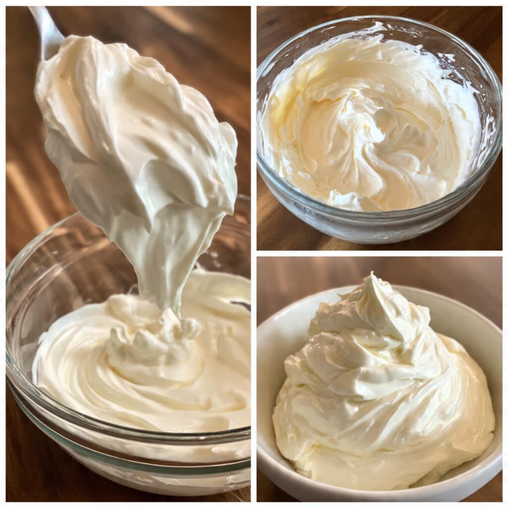 creamy homemade Greek yogurt in a white bowl with a spoon, showing smooth velvety texture
