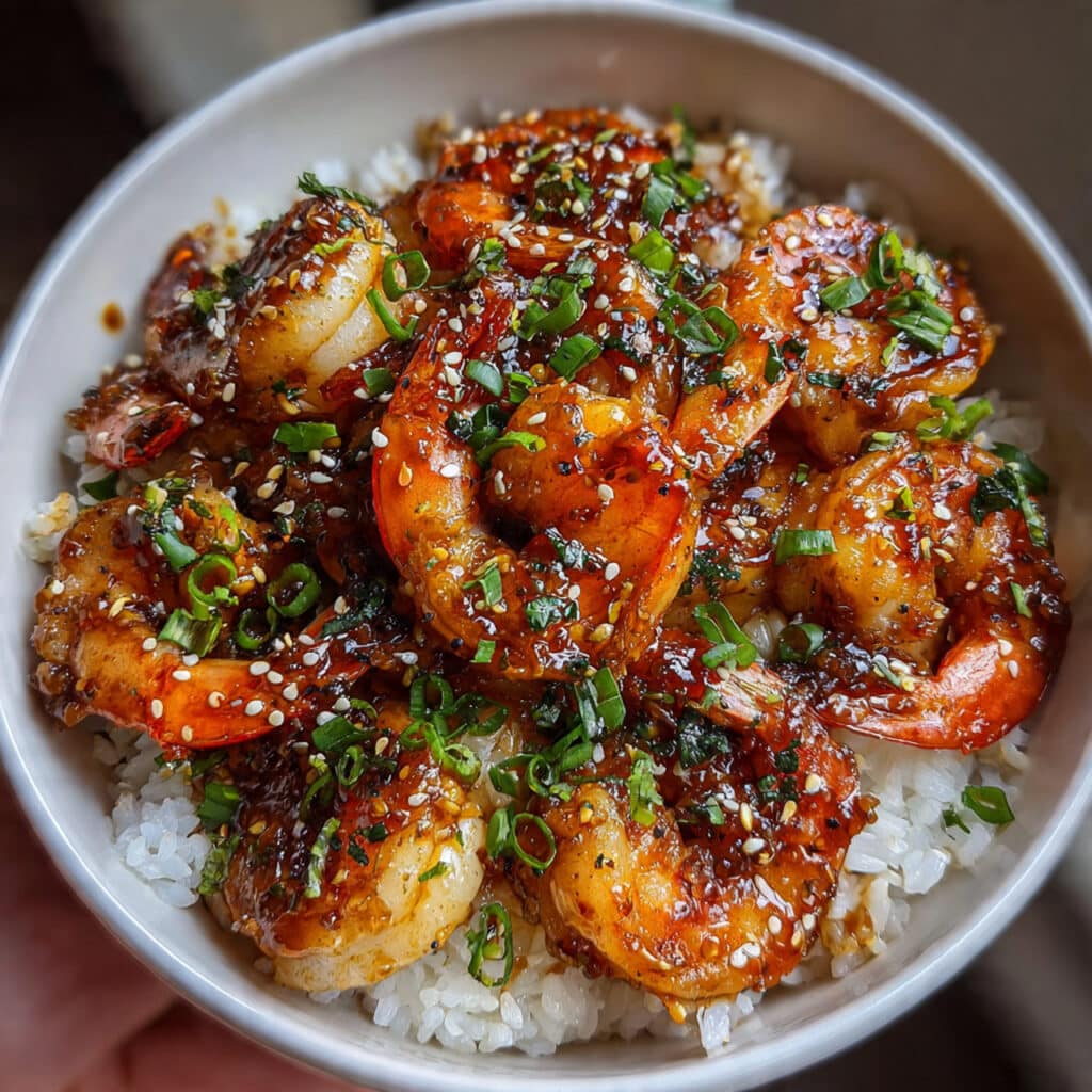 Honey Garlic Shrimp Bowls – sweet, sticky, and ready in just 15 minutes! The perfect easy weeknight dinner with tons of flavor and endless veggie options.