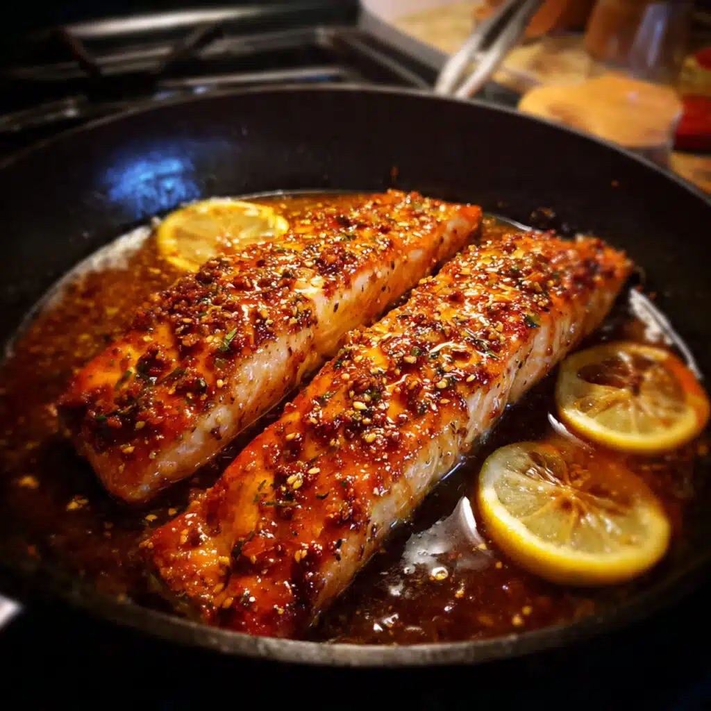 Honey Garlic Glazed Salmon — sweet, savory, and ready in 20 minutes! This easy weeknight dinner tastes like something from a fancy restaurant but comes together in