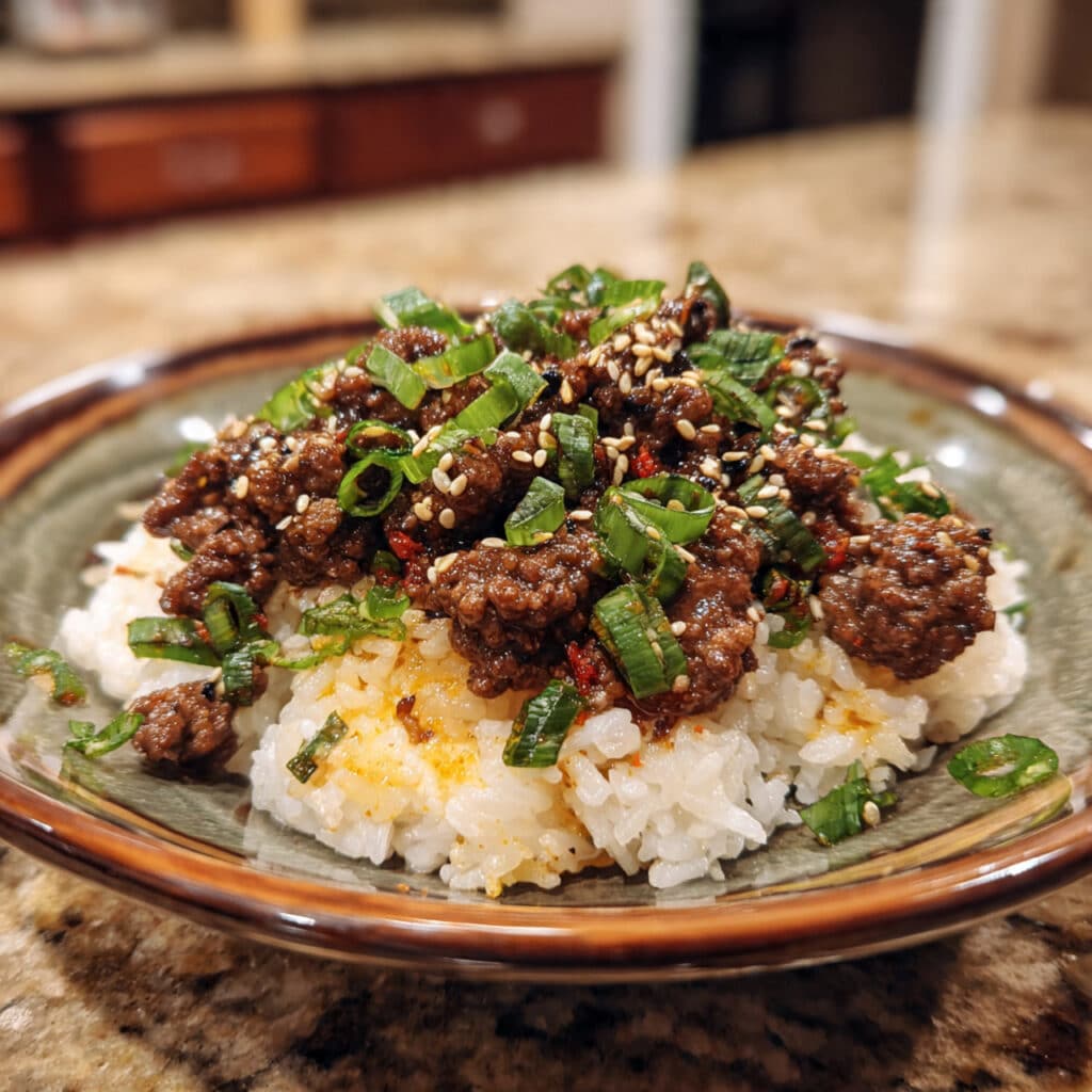 Easy Korean Beef and Rice — sweet, savory, and ready in 20 minutes! The perfect weeknight dinner.