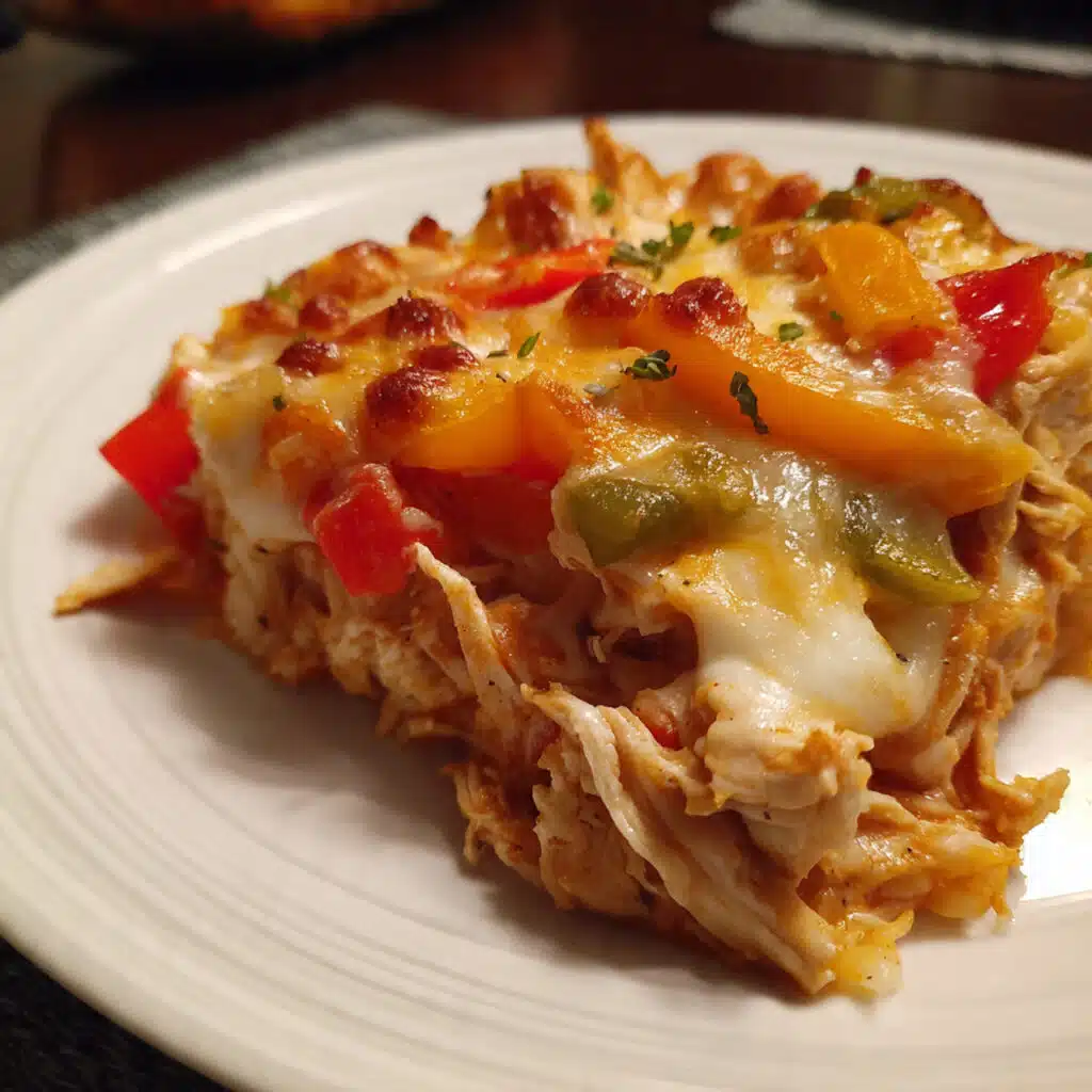 Chicken Fajita Casserole is the EASIEST way to get all your favorite fajita flavors in one delicious, cheesy dish