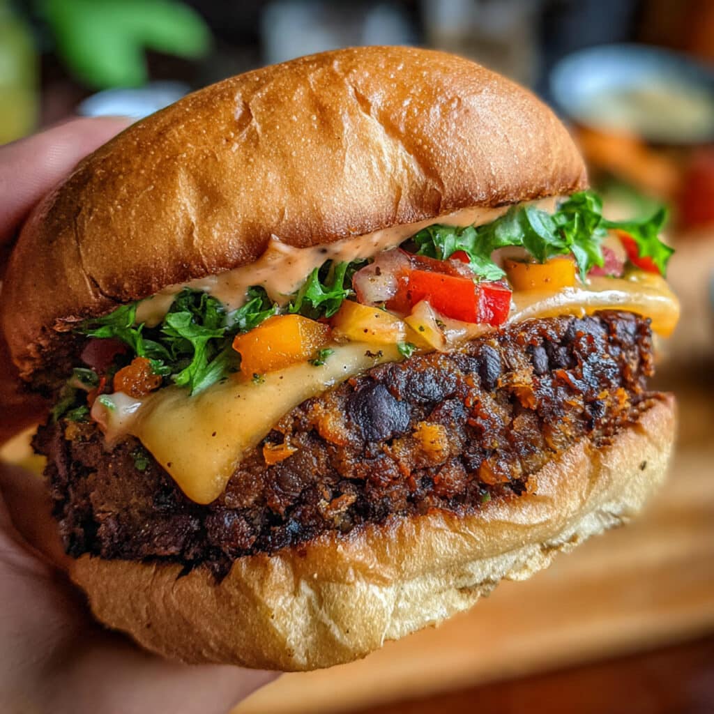 homemade Black Bean Burgers with a secret trick to make them hold together perfectly! Packed with protein, loaded with flavor