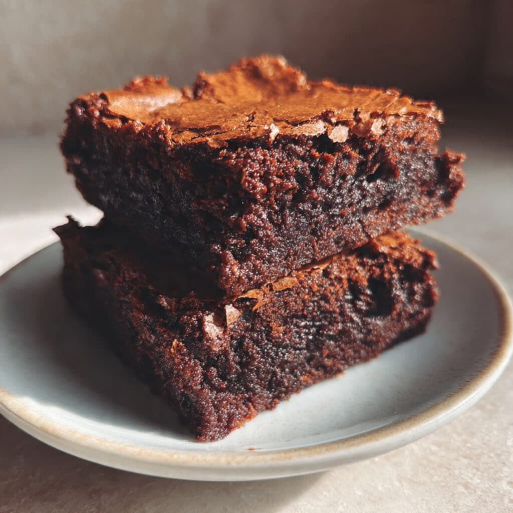 vegan brownies you'll ever make! Fudgy, rich, and so easy with simple pantry ingredients. No one will believe these are dairy-free and egg-free