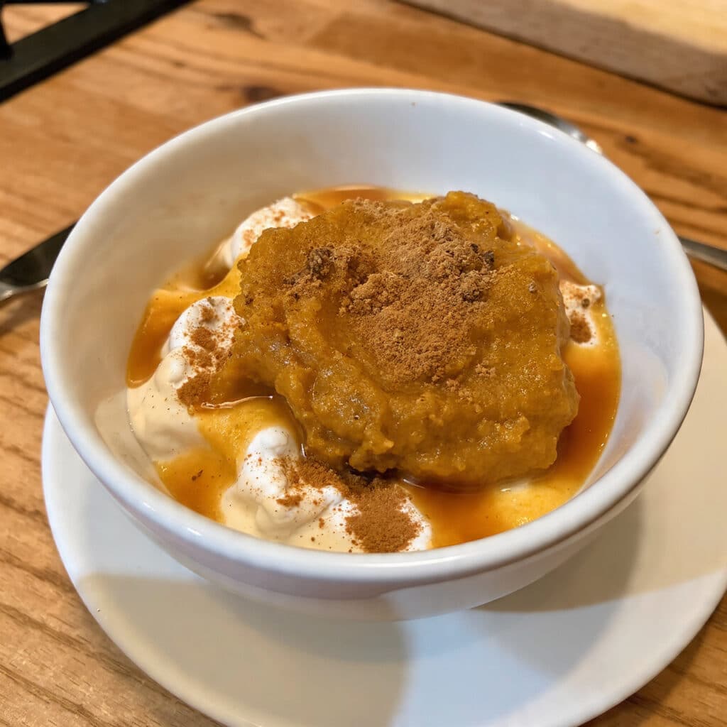 5-Minute Pumpkin Pie Yogurt Bowl — all the flavors of pumpkin pie in a healthy, protein-packed breakfast