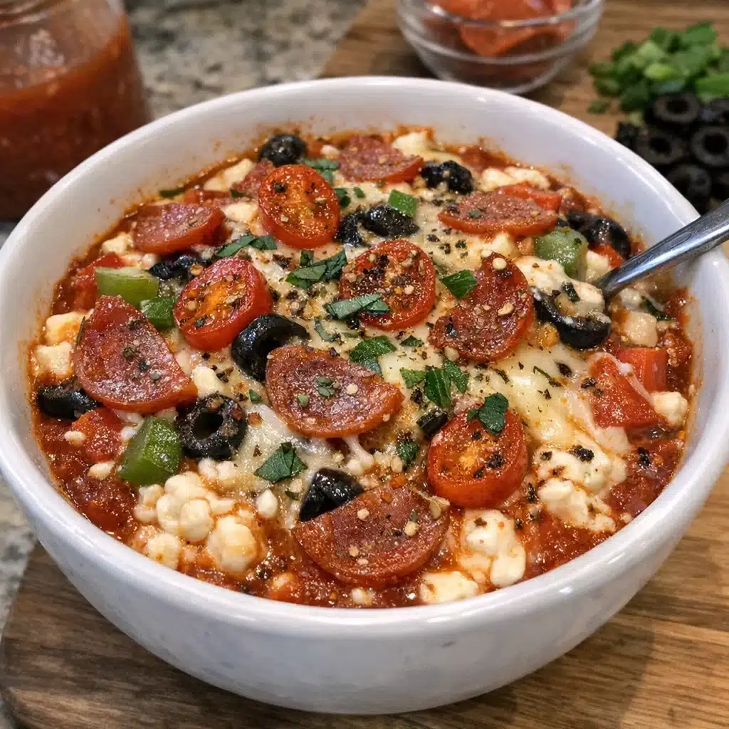 Cottage Cheese Pizza Bowl is the high-protein, low-carb answer to your pizza cravings! Ready in under 10 minutes with all your favorite toppings