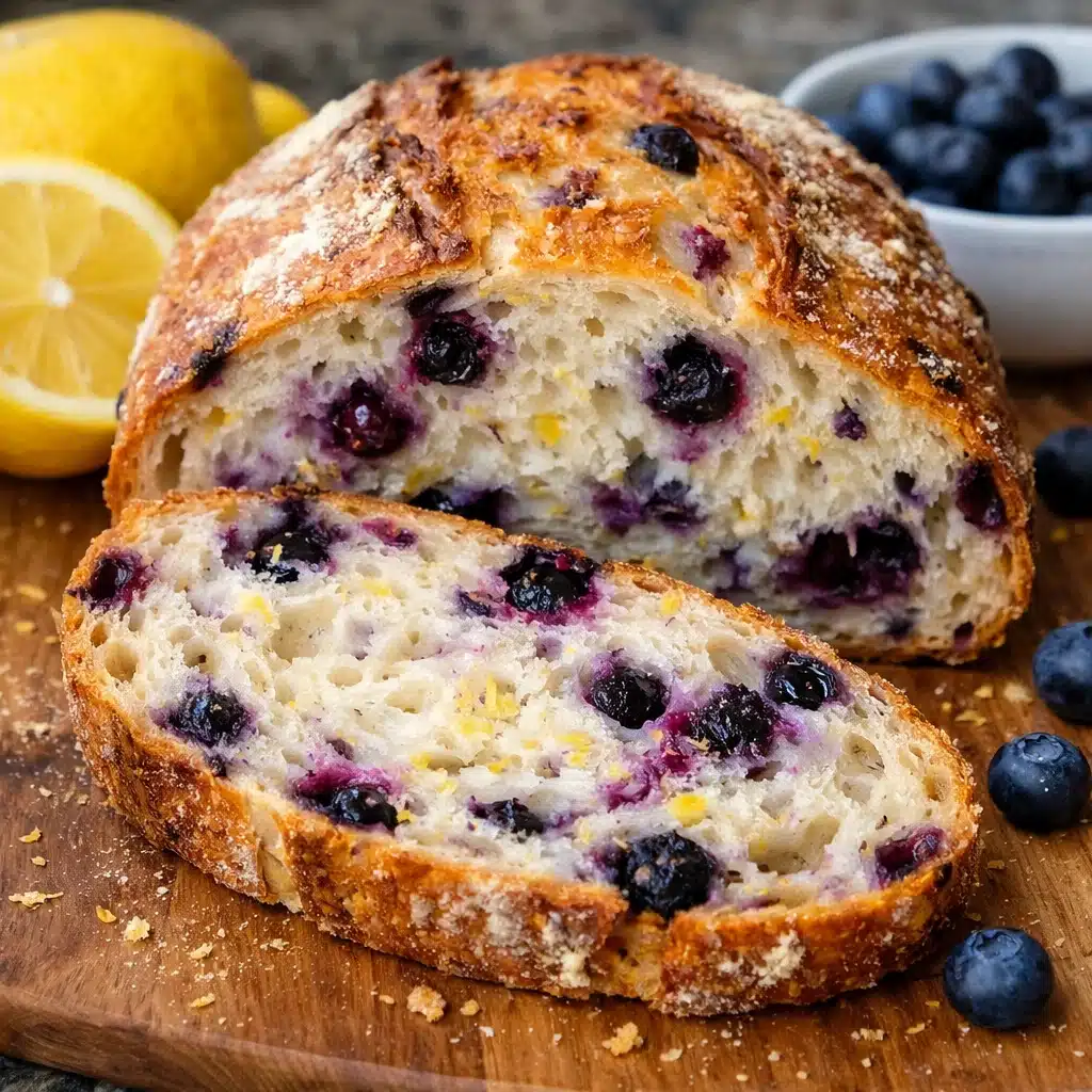 Lemon Blueberry Sourdough Bread 6 Lemon Blueberry Sourdough Bread — tangy, sweet, and bursting with fresh berries! This artisan loaf combines bright citrus with juicy blueberries in a tender sourdough crumb