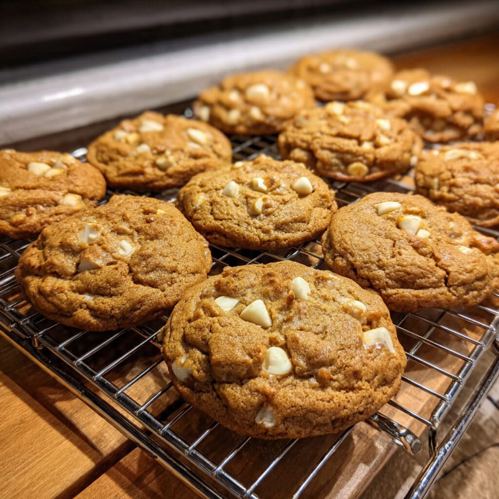 Brown Butter Dirty Chai Cookies loaded with masala chai spices, espresso, brown butter, and white chocolate – the ultimate cookie experience!