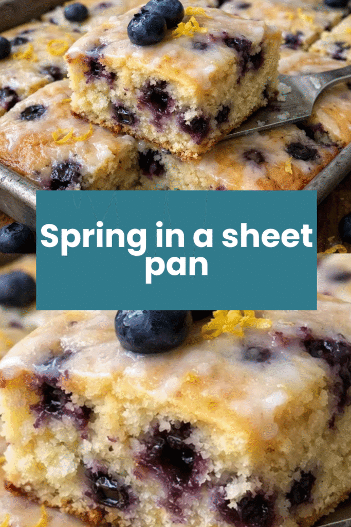 Easy Lemon Blueberry Sheet Cake with Lemon Glaze 5 Lemon Blueberry Sheet Cake with Lemon Glaze