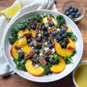 Summer Peach Blueberry Kale Salad