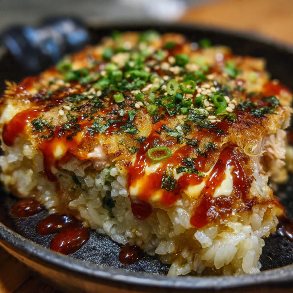 Spicy Salmon Sushi Bake turns your favorite sushi flavors into a warm, shareable casserole that's perfect for family dinners