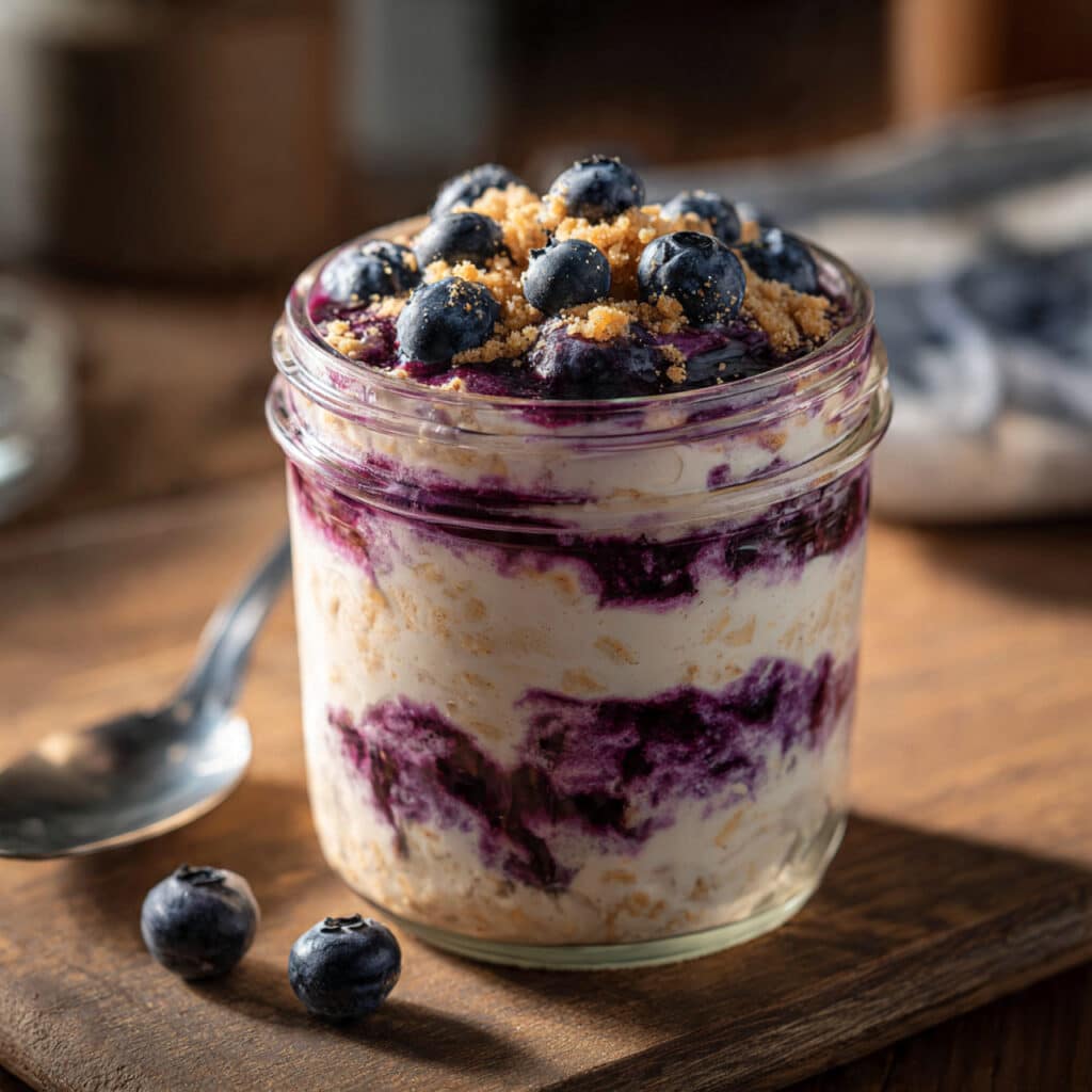 Blueberry Cheesecake Overnight Oats