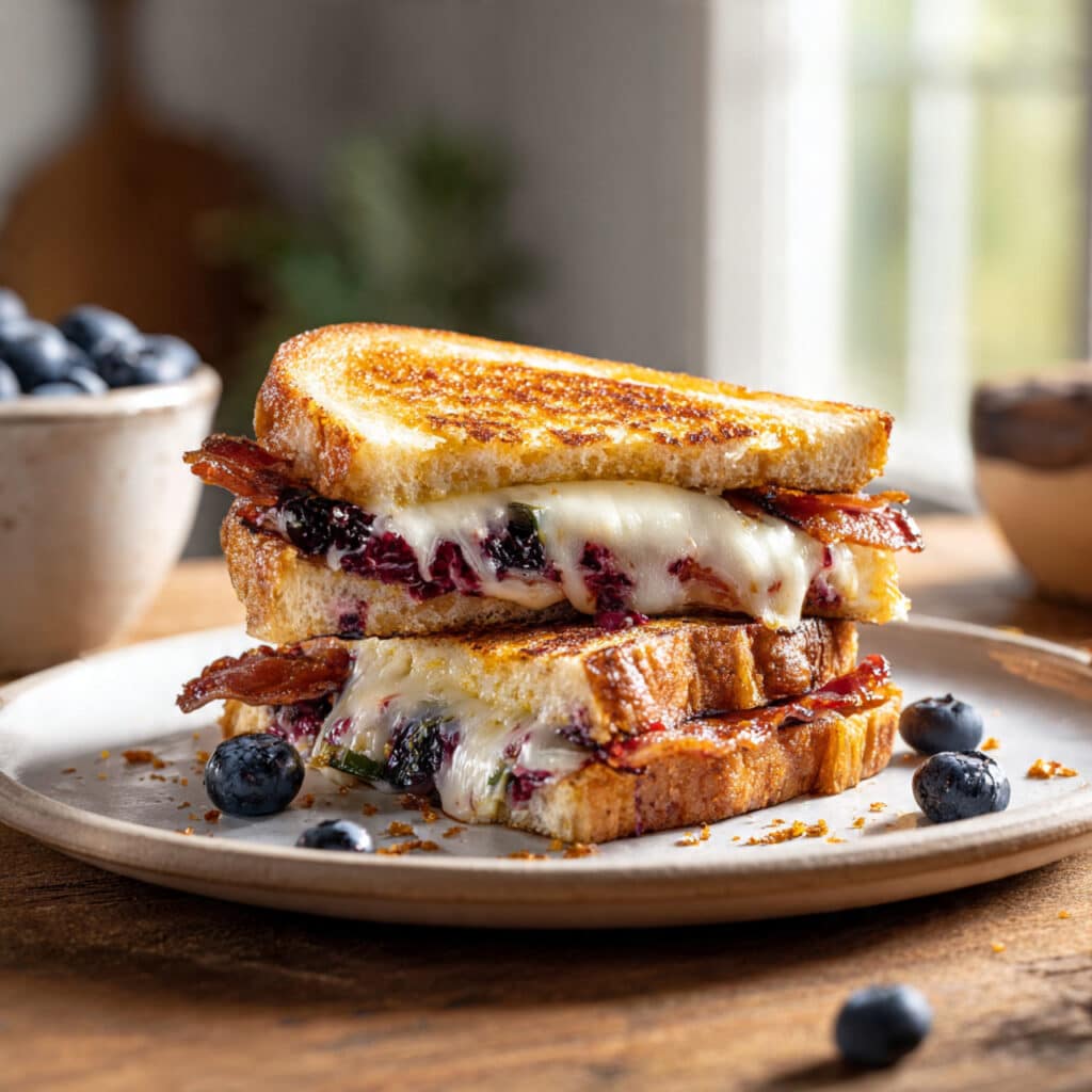 Blueberry Grilled Cheese with Bacon and Jalapeño