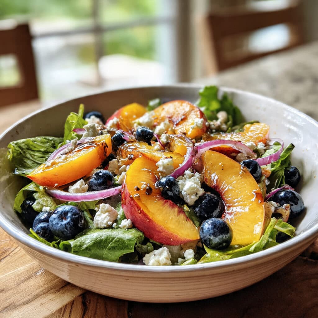 Blueberry Peach Feta Salad