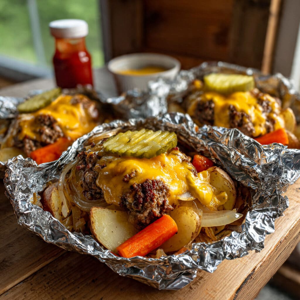 Cheeseburger Hobo Packets 6 Cheeseburger Hobo Packets