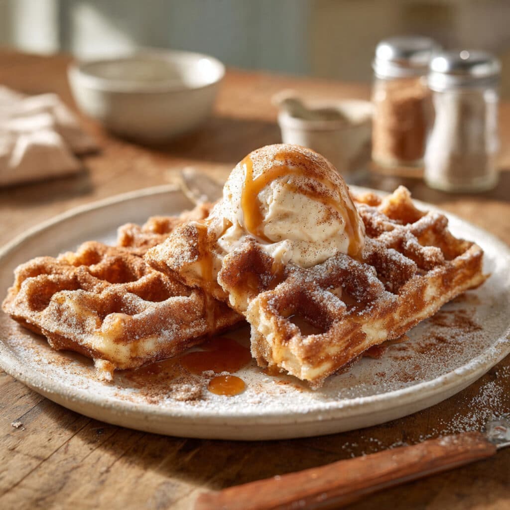 Churro Waffles — The Crispy Cinnamon Sugar Breakfast 6 Churro Waffles
