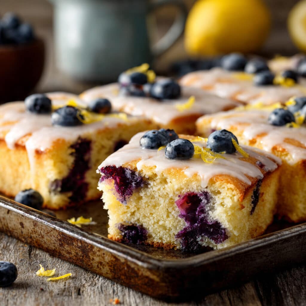 Easy Lemon Blueberry Sheet Cake with Lemon Glaze 8 Lemon Blueberry Sheet Cake with Lemon Glaze