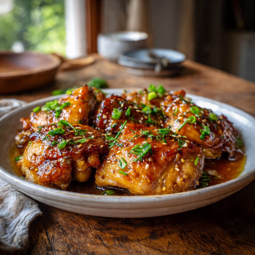 Honey Garlic Slow Cooker Chicken Thighs