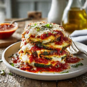 Layered Zucchini Ricotta Melts with Marinara
