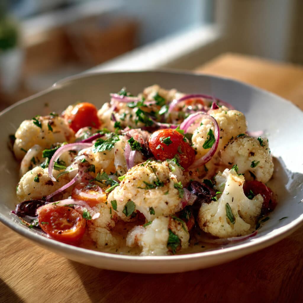 Mediterranean Marinated Cauliflower Salad