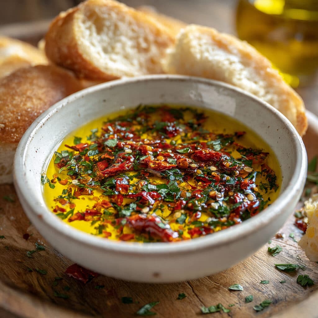 Mediterranean Sun Dried Tomato Garlic Olive Oil Dip