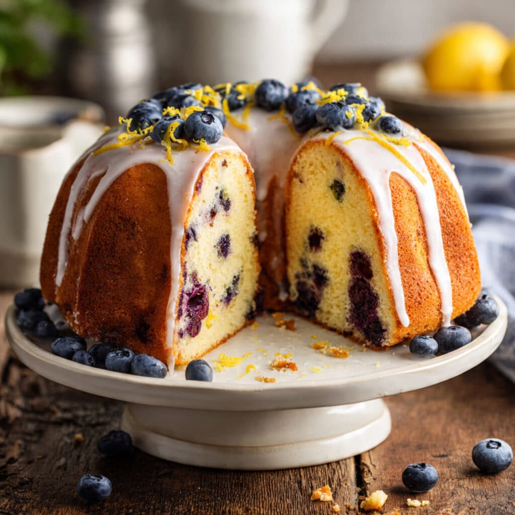 Lemon blueberry pound cake