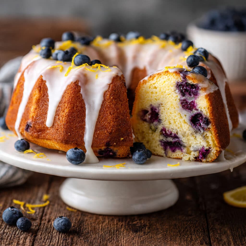 Lemon blueberry pound cake
