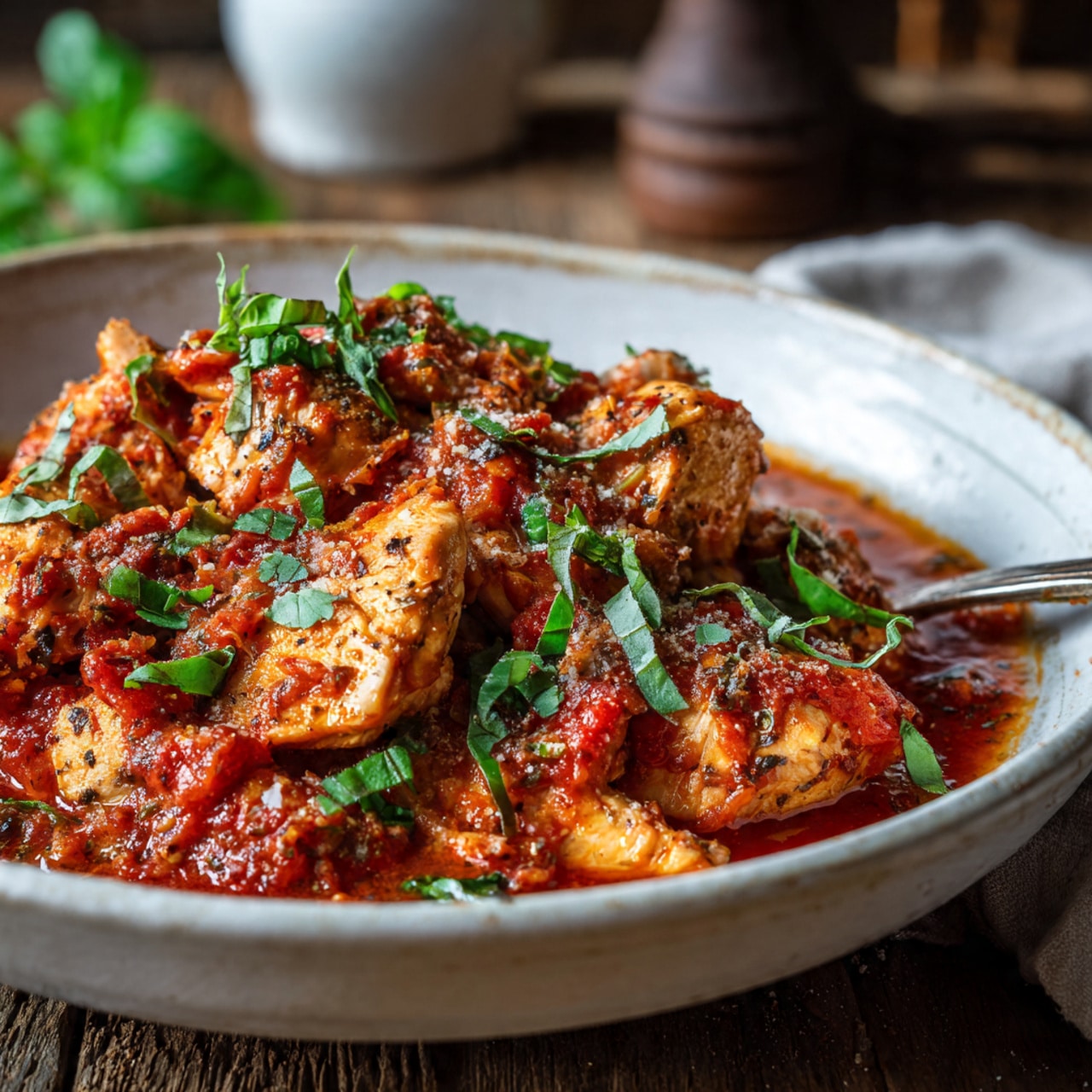 Slow Cooker Tomato Basil Chicken