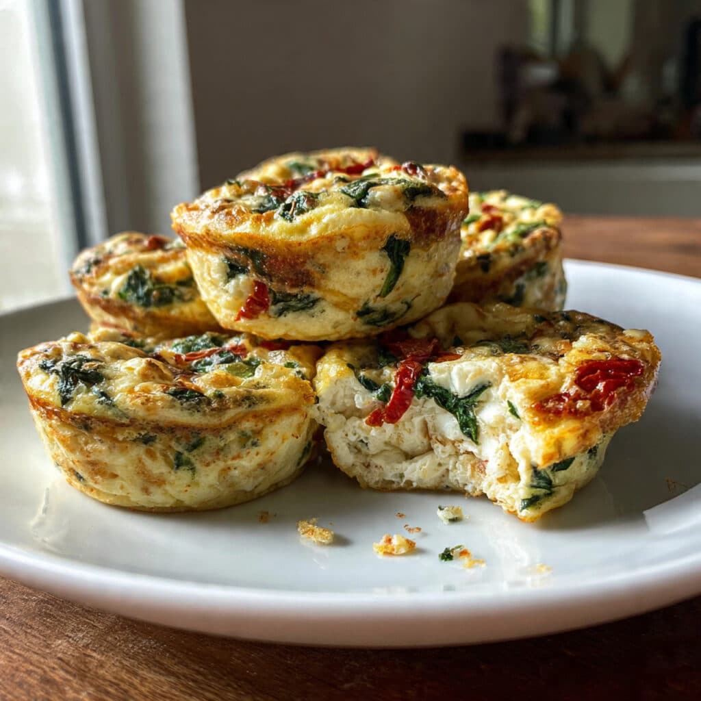Spinach, Feta, and Sun Dried Tomato Egg Muffins 6 Spinach, Feta, and Sun Dried Tomato Egg Muffins