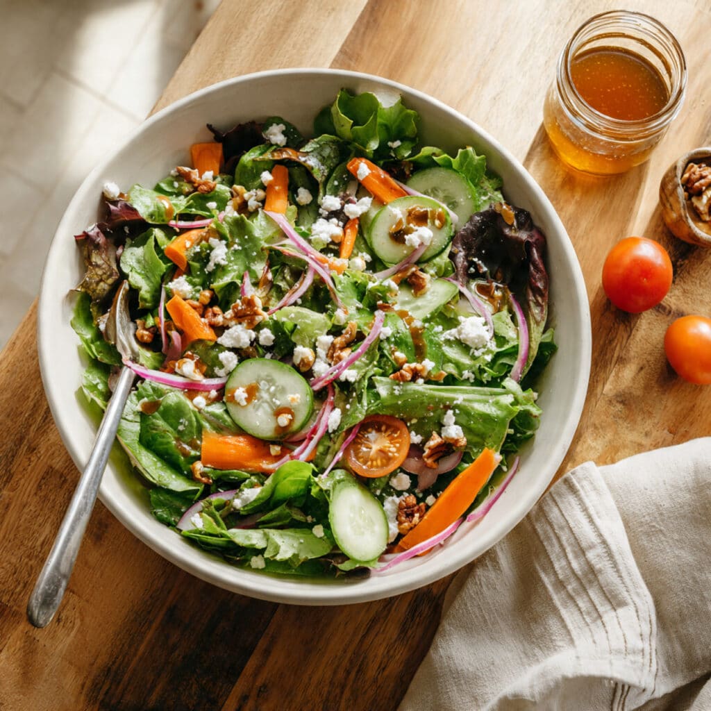 Spring Mix Salad with Balsamic Honey Dressing
