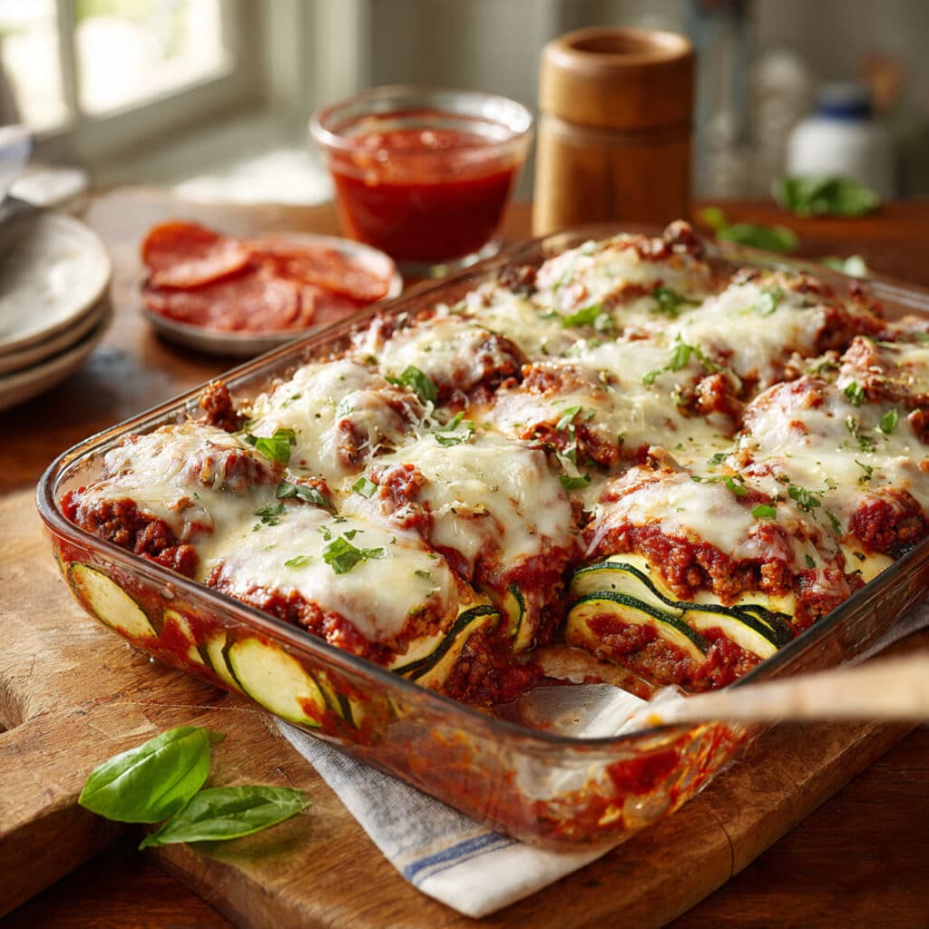 Zucchini pizza casserole