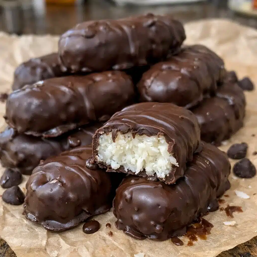 These homemade Bounty bars are even better than the real thing! Just coconut, chocolate, and no baking required!