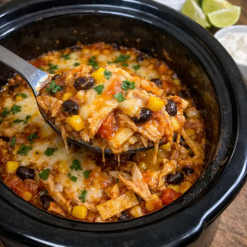 Crockpot Chicken Enchilada Casserole
