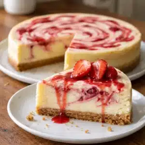 Strawberry Swirl Cheesecake