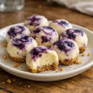 Swirled Blueberry Cheesecake Bites
