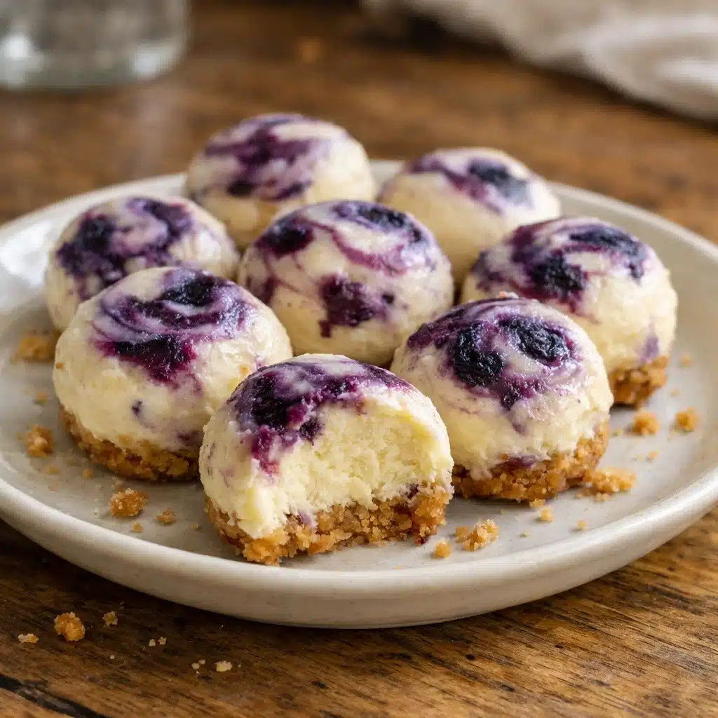Swirled Blueberry Cheesecake Bites