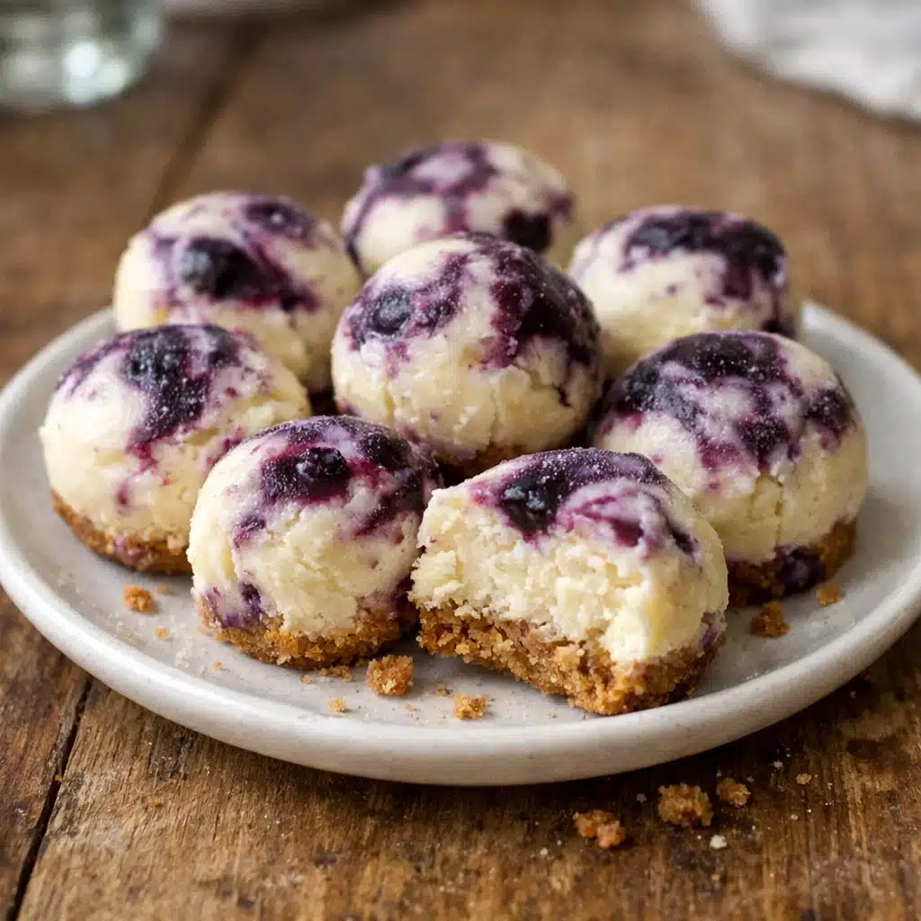Swirled Blueberry Cheesecake Bites