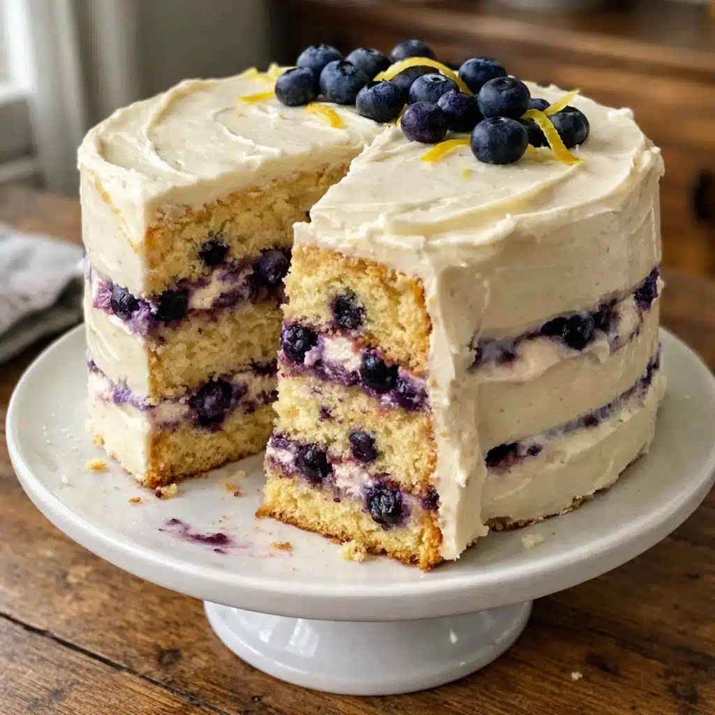 Lemon blueberry layer cake