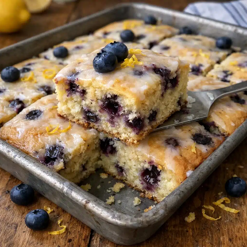 Lemon Blueberry Sheet Cake with Lemon Glaze