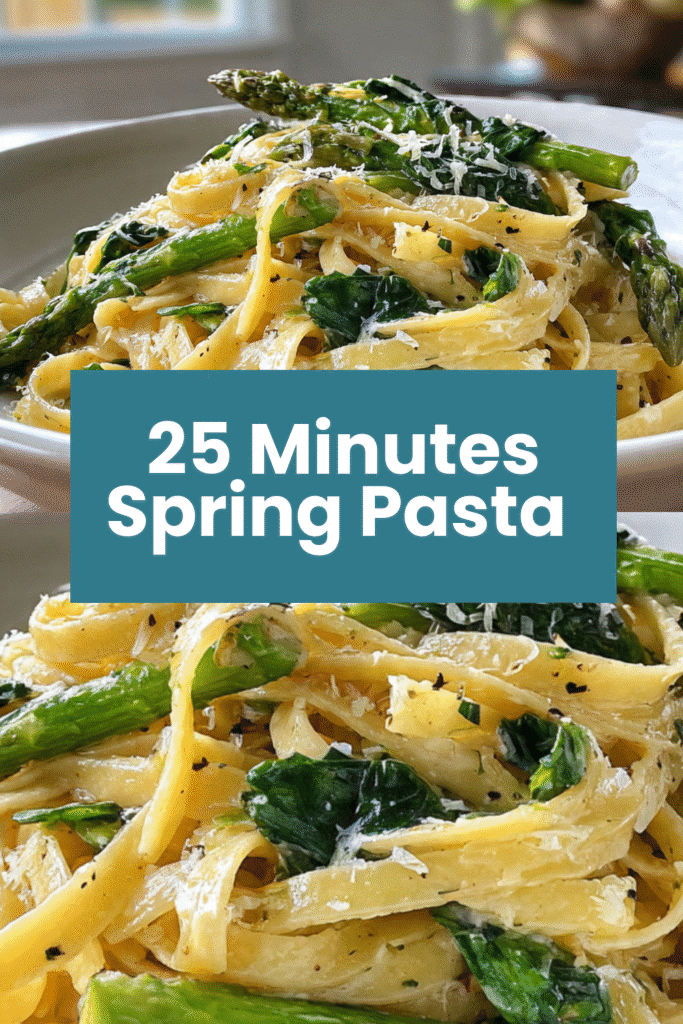 Fettuccine with Spinach and Asparagus 5 Fettuccine with Spinach and Asparagus