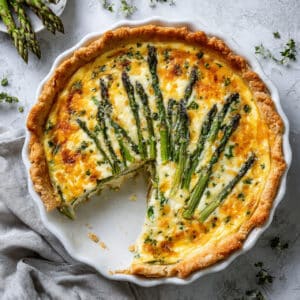 Cheddar Asparagus Quiche