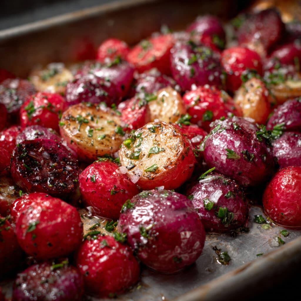 Garlic Roasted Radishes
