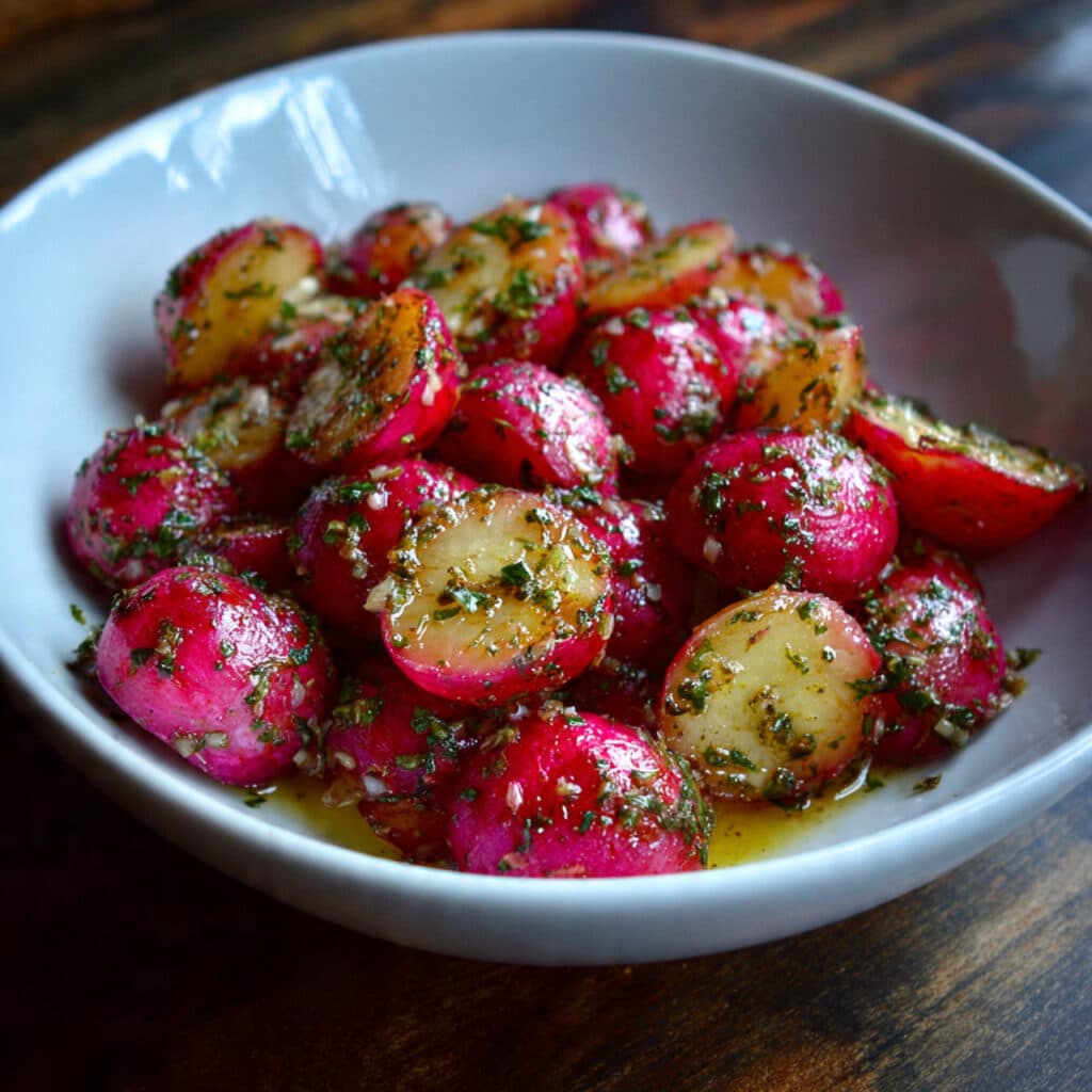 Garlic Roasted Radishes