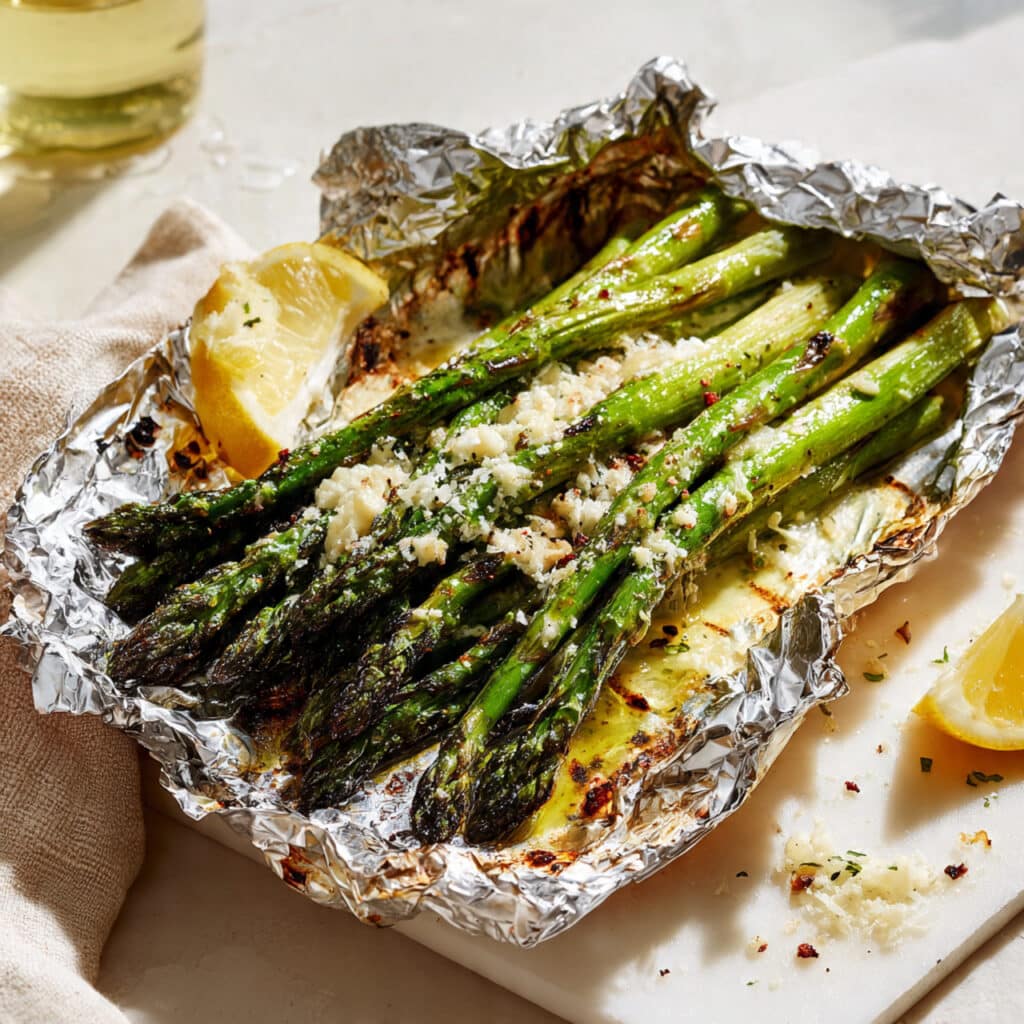 Grilled Parmesan Asparagus in Foil Packets