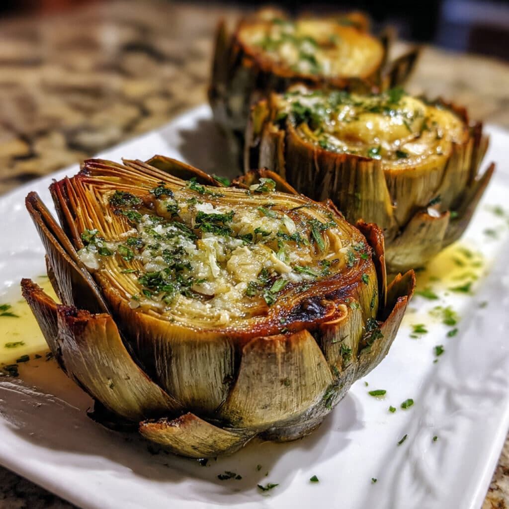 Roasted Artichokes with Garlic Butter